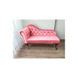 Aldagelsin Dekoratif Bihter Koltuk Josefin Puf 130 Cm Ceviz Ayak Pembe 50 X 130