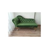 Aldagelsin Dekoratif Bihter Koltuk Josefin Puf 130 Cm Gold Ayak Yeşil 43 X 135
