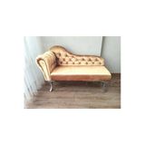 Aldagelsin Dekoratif Bihter Koltuk Josefin Puf 130 Cm Gümüş Ayak Vizon 50 X 130