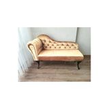 Aldagelsin Dekoratif Bihter Koltuk Josefin Puf 130 Cm Siyah Ayak Vizon 50 X 130