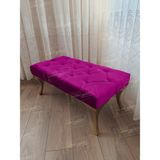 AldaGelsin Dekoratif Puf Gold Ayak 90 x 45 cm - Mor - 90*45