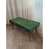 AldaGelsin Dekoratif Puf Gold Ayak 90 x 45 cm - Yeşil - 90*45