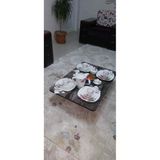 Aldagelsin Dikdörtgen Yer Sofrası (60*110) Koyu Kahve Mermer