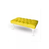 Aldagelsin Kapitoneli Ayak Ucu Kapı Önü Antre Bench Puf 120 Cm Sarı