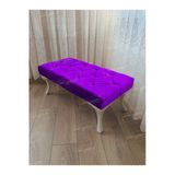 Aldagelsin Kapitoneli Ayak Ucu Kapı Önü Antre Bench Puf Beyaz Ayak (100*45) Lila 100 X 40
