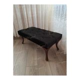 Aldagelsin Kapitoneli Ayak Ucu Kapı Önü Antre Bench Puf Ceviz Ayak (120*45) Siyah 120 X 45