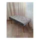 Aldagelsin Kapitoneli Ayak Ucu Kapı Önü Antre Bench Puf Gold Ayak (100*45) Gri 100 X 40