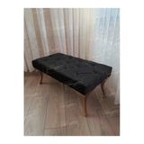 Aldagelsin Kapitoneli Ayak Ucu Kapı Önü Antre Bench Puf Gold Ayak (100*45) Siyah 100 X 40