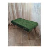 Aldagelsin Kapitoneli Ayak Ucu Kapı Önü Antre Bench Puf Gold Ayak (100*45) Yeşil 100 X 40