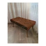Aldagelsin Kapitoneli Ayak Ucu Kapı Önü Antre Bench Puf Gold Ayak (120*45) Kahve 120 X 45