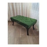 Aldagelsin Kapitoneli Ayak Ucu Kapı Önü Antre Bench Puf Siyah Ayak (90*45) Yeşil 90 X 45