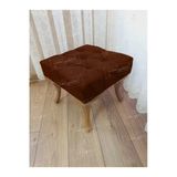 Aldagelsin Kapitoneli Makyaj Pufu Ayak Ucu Puf Gold Ayak (45*45) Kahve 45 X 45