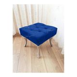 Aldagelsin Kapitoneli Makyaj Pufu Ayak Ucu Puf Gümüş Ayak (45*45) Lacivert 45 X 45