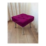 Aldagelsin Kapitoneli Makyaj Pufu Ayak Ucu Puf Gümüş Ayak (45*45) Mor 45 X 45