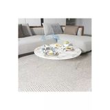 Aldagelsin Klasik Yuvarlak Katlanabilir Ayaklı Hamur Açma Yer Sofrası Beyaz Mermer 90 X 90
