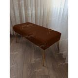 AldaGelsin Lüks Modern Çizgi Model Bench Puf (100 Cm) - 100 x 45 cm - Acı Kahve