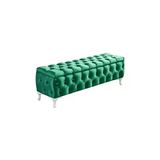 aldagelsin Lüks Sandıklı Chester Puf Bench Ayakucu Koltuk 120 cm Yeşil