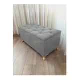 Aldagelsin Lüks Sandıklı Kapitoneli Ayakucu Puf Bench 110 Cm Gold Ayak Gri 110 X 42