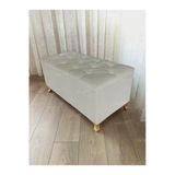 Aldagelsin Lüks Sandıklı Kapitoneli Ayakucu Puf Bench 90 Cm Gold Ayak Beyaz 90 X 45
