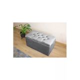 Aldagelsin Lüks Sandıklı Kapitoneli Puf 70 Cm Gri 70 X 40