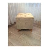 Aldagelsin Lüks Sandıklı Tabure Puf 45 X 45 Cm Ceviz Ayak Vizon 45 X 45
