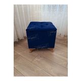 aldagelsin Lüks Sandıklı Tabure Puf 45 x 45 cm Ceviz Ayak