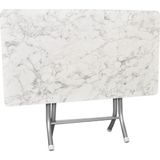 AldaGelsin Mermer Desenli Katlanabilir Mutfak Çalışma Bahçe Masa (60*110) - Beyaz - 60 x 110 cm