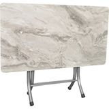 AldaGelsin Mermer Desenli Katlanabilir Mutfak Çalışma Yemek Masa (60*110) - Gri - 60 x 110 cm