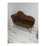 Aldagelsin Metalda Josefin Bench Koltuk Berjer Gümüş Seri Kahve
