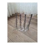 Aldagelsin Mobilya Koltuk Sehpa Komidin Puf Bench Metal Telli Ayak 32 Cm 4 Adet Gümüş