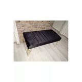 Aldagelsin Modern Çizgi Model Puf Ayakucu Bench Gold Metal Ayak 90 Cm Siyah 100 X 50