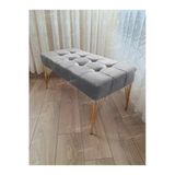 Aldagelsin Modern Dilim Puf Ayakucu Puf Gold Metal Ayak (100*45) Gri 100 X 40