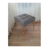 Aldagelsin Modern Dilim Puf Ayakucu Puf Gold Metal Ayak (45*45) Gri 45 X 45