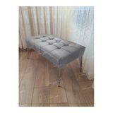 Aldagelsin Modern Dilim Puf Ayakucu Puf Gümüş Metal Ayak (100*45) Gri 100 X 40