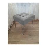 Aldagelsin Modern Dilim Puf Ayakucu Puf Gümüş Metal Ayak (45*45) Gri 45 X 45