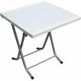 AldaGelsin Plastik Katlanabilir Masa (60*60) - Y: 60 cm D: 60 cm G: 60 cm - Ahşap - Beyaz Epoksi