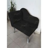 Aldagelsin Tekli Köşe Koltuğu Josefin Bench Gümüş Ayak - Siyah