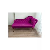 Aldagelsin Ters Kol Dekoratif Bihter Koltuk Josefin Puf 110 Cm Ceviz Ayak Mor 110 X 50