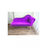 Aldagelsin Ters Kol Dekoratif Bihter Koltuk Josefin Puf 110 Cm Gold Ayak Eflatun 110 X 42