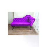 Aldagelsin Ters Kol Dekoratif Bihter Koltuk Josefin Puf 110 Cm Siyah Ayak Lila 110 X 50