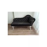 Aldagelsin Ters Kol Dekoratif Bihter Koltuk Josefin Puf 120 Cm Beyaz Ayak Siyah 120 X 50