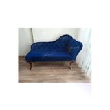 Aldagelsin Ters Kol Dekoratif Bihter Koltuk Josefin Puf 120 Cm Ceviz Ayak Lacivert 120 X 50