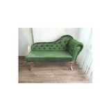 Aldagelsin Ters Kol Dekoratif Bihter Koltuk Josefin Puf 130 Cm Gold Ayak Yeşil 45 X 130