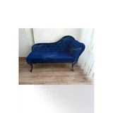 Aldagelsin Ters Kol Dekoratif Bihter Koltuk Josefin Puf 130 Cm Siyah Ayak Lacivert 50 X 130