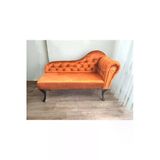 Aldagelsin Ters Kol Dekoratif Bihter Koltuk Josefin Puf 130 Cm Siyah Ayak Turuncu 50 X 130