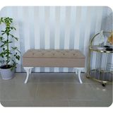 AldaGelsin Yarım Sandıklı Modern Puf Bench Ayakucu Koltuk 90 cm - 90 x 40 cm - Vizon