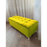 AldaGelsin Yeni Model Lüks Çizgi Kapitoneli Sandıklı Puf Bench (120*45) - Sarı