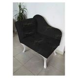 Aldagelsin Yeni Model Tekli Köşe Koltuğu Josefin Bench Beyaz Ayak Siyah 75 X 45