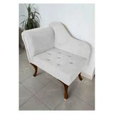 Aldagelsin Yeni Model Tekli Köşe Koltuğu Josefin Bench Ceviz Ayak Beyaz 75 X 45