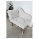 Aldagelsin Yeni Model Tekli Köşe Koltuğu Josefin Bench Gold Ayak Beyaz 75 X 45